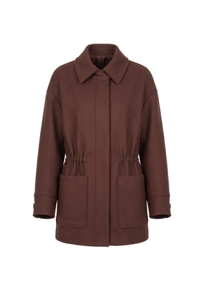 Patrizia Pepe drawstring long-sleeve coat - Brown