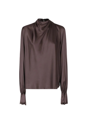 Raquel Diniz Moona draped-neck blouse - Brown
