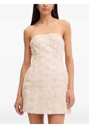 Bardot Karoline strapless 3D-floral mini dress - Neutrals
