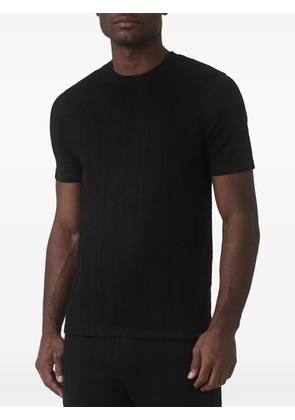 MAUVAIS cable-knit textured T-shirt - Black