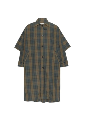 Henrik Vibskov Uncut tartan-check coat - Brown
