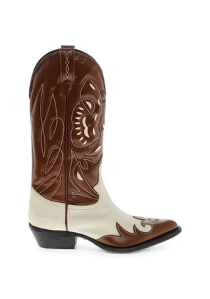 DSQUARED2 topstitched leather cowboy boots - Brown