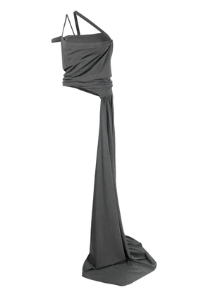 The Attico asymmetric-neckline sash top - Grey