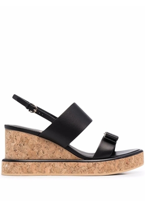 Ferragamo 55mm Vara Bow wedge sandals - Black