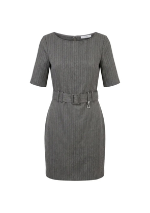 Patrizia Pepe belted pinstripe dress - Grey
