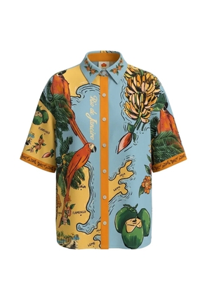 FARM Rio Beach-Path graphic-print shirt - Blue