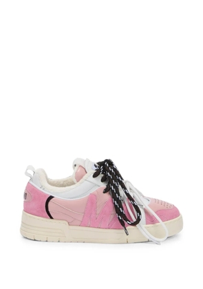 Moschino logo-patch panelled sneakers - Pink
