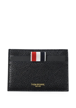 Thom Browne Pebble Grain stripe-tab card holder - Black