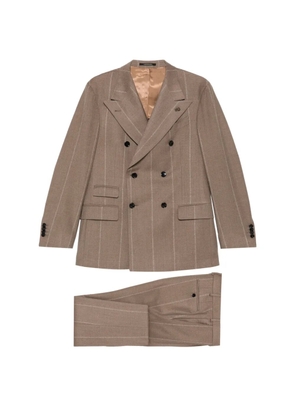 Gabriele Pasini double-breasted pinstriped suit - Brown
