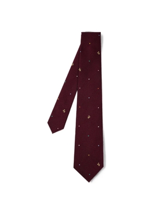 Paul Smith burgundy silk Polka Dot Rabbit tie - Red