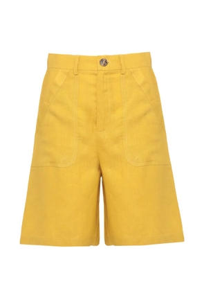 EMME EMMADORNI high-waisted bermuda linen shorts - Yellow