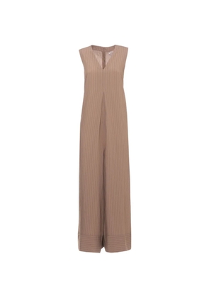 EMME EMMONORE striped V-neck jumpsuit - Brown