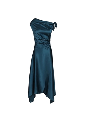 STAUD Portia silk midi dress - Blue