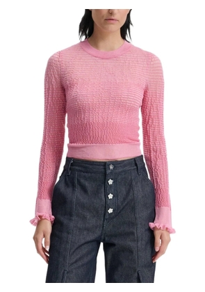 Cecilie Bahnsen CBCorali ruffle-cuff sheer top - Pink