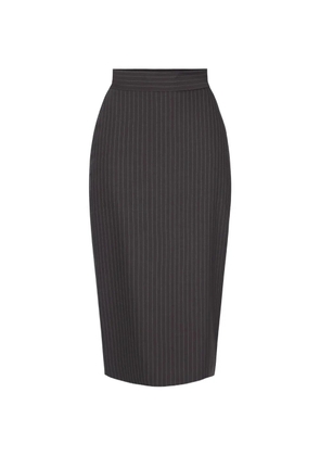 Elisabetta Franchi pinstriped skirt in cool wool fabric - Grey