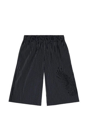 Diesel pinstripe-pattern embroidered shorts - Black
