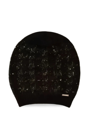 TWINSET jacquard-knit beanie hat - Black