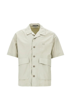C.P. Company logo-embroidered flap-pocket shirt - Neutrals