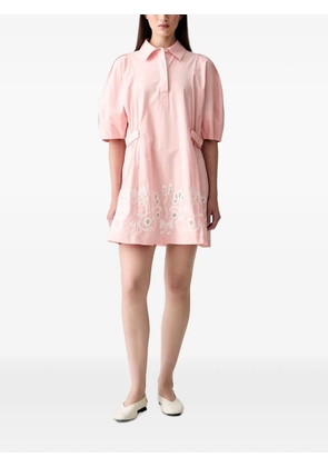 Stine Goya broderie-anglaise puff-sleeve mini dress - Pink