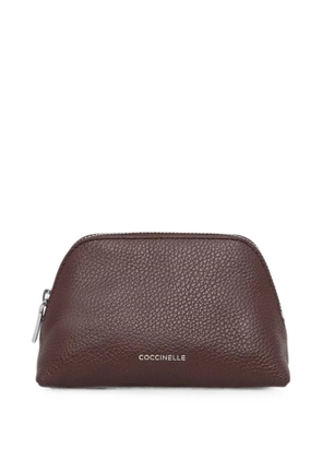 Coccinelle small Helga pebbled leather make up bag - Red