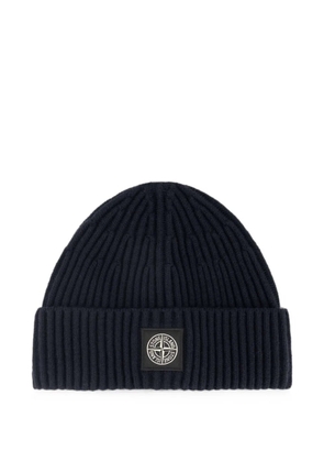 Stone Island ribbed-knit beanie hat - Blue