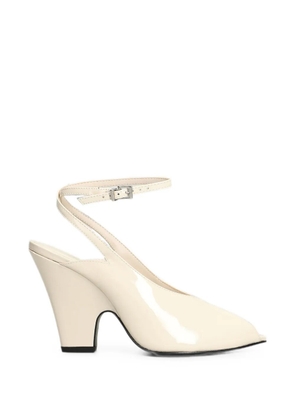 Schutz patent leather open-toe pumps - White