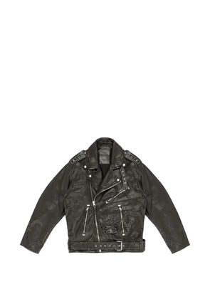 Htc Los Angeles Melrose stud-embellished belted leather jacket - Black