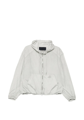 Juun.J logo-patch hooded jacket - Grey