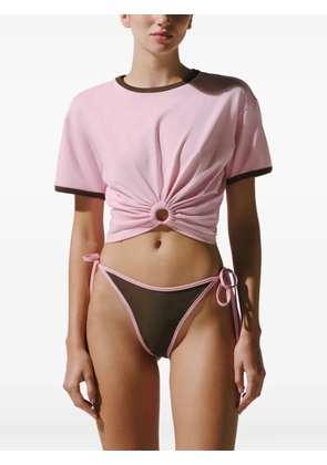 Baobab Tika ring-detail ruched T-shirt - Pink