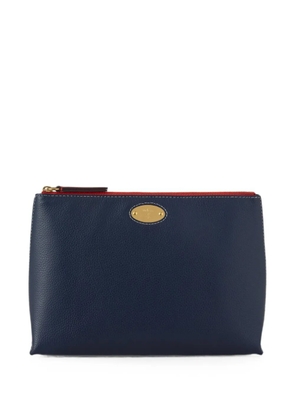 Mulberry small logo-plaque cosmetic pouch - Blue