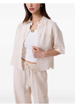 Gaëlle Paris cropped short-sleeve shirt - Neutrals