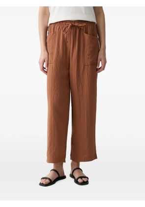 Benetton drawstring-waist straight-leg cropped trousers - Brown