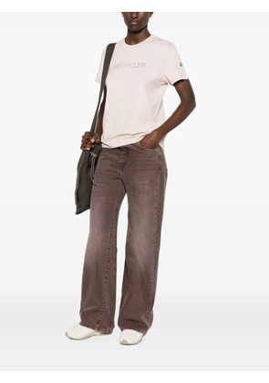 Moncler logo-embroidered T-shirt - Neutrals