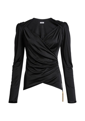 Balmain draped flowing jersey top - Black