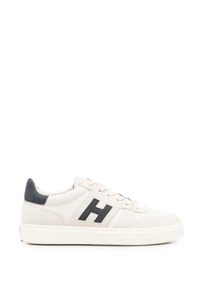 Hogan H-TV logo-patch panelled sneakers - Neutrals