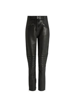 Balmain lambskin biker trousers - Black