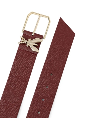 Patrizia Pepe Fly-plaque pebbled-leather belt - Red