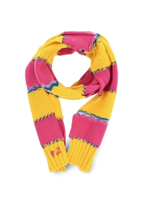 DSQUARED2 striped distressed-effect scarf - Yellow