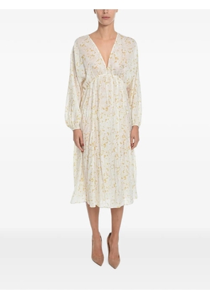 SAMSOE SAMSOE Gertrud puff-sleeve midi dress - Neutrals