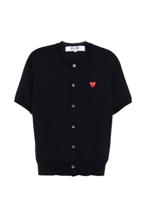 Comme Des Garçons Play Kids heart-patch short-sleeve cardigan - Blue