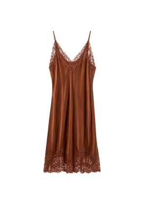 Gold Hawk Coco Bodice lace-trim slip dress - Brown