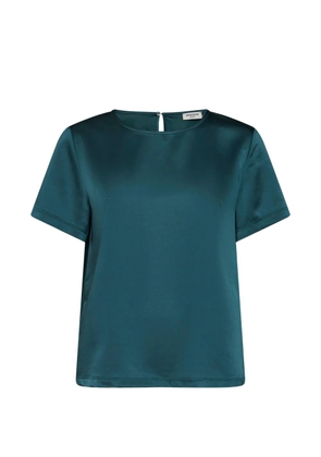 Weekend Max Mara satin keyhole-detail jersey-panel T-shirt - Green
