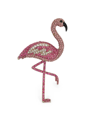 Weekend Max Mara flamingo rhinestone-embellished brooch - Pink