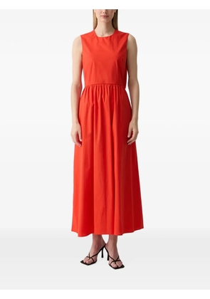 Benetton gathered-waist cut-out sleeveless midi dress