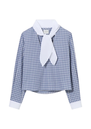 Claudie Pierlot checked pussy-bow top - Blue