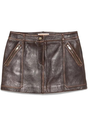 Michael Michael Kors leather mini skirt - Brown