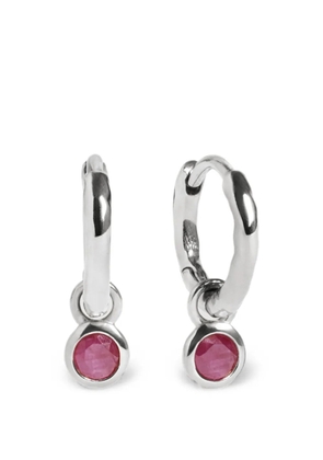 Monica Vinader ruby-charm hoop earrings - Silver
