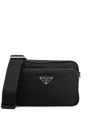Prada Re-Nylon logo-plaque shoulder bag - Black