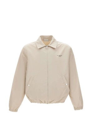 Drôle De Monsieur slogan-print zip-up jacket - Neutrals