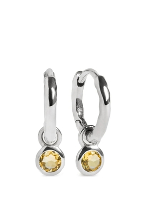 Monica Vinader citrine-pendant hoop earrings - Silver